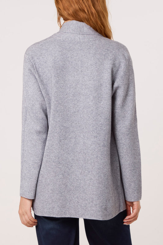 Pocket Edge To Edge Cardigan Grey