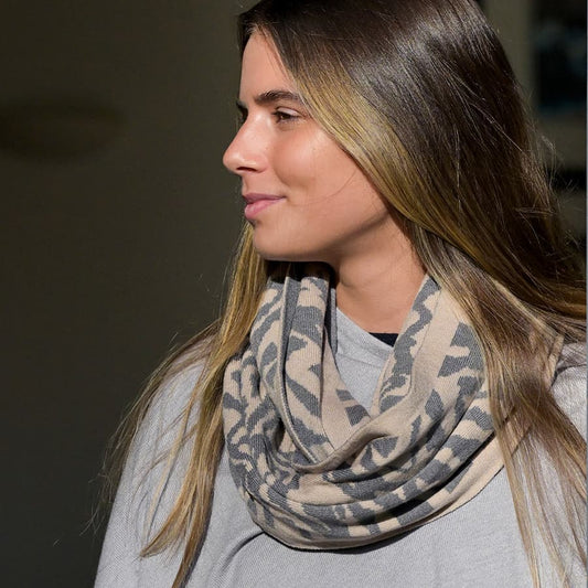 Recycled blend animal stripe Snood By POM