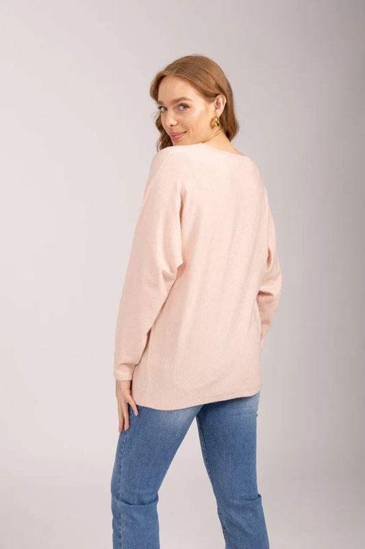 Star Colour Block Batwing Jumper Orange