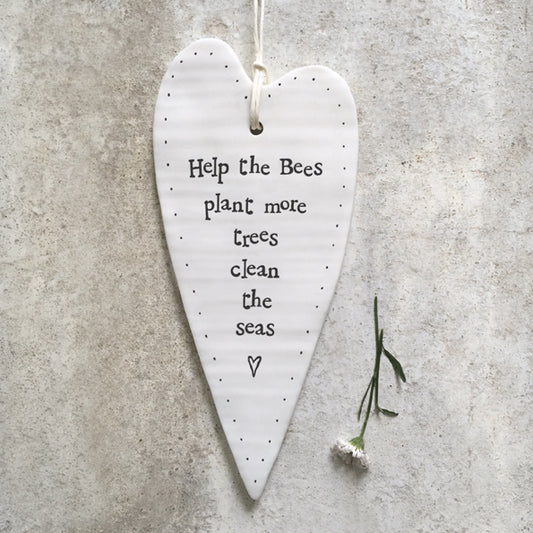 East of India Wobbly round heart sign -Help more bees