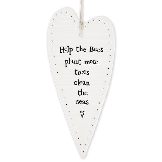 East of India Wobbly round heart sign -Help more bees