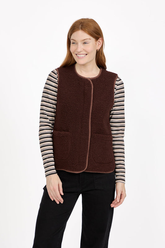 Borg Teddy Gilet Brown