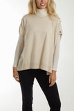SHORT SLEEVE BUTTON PONCHO