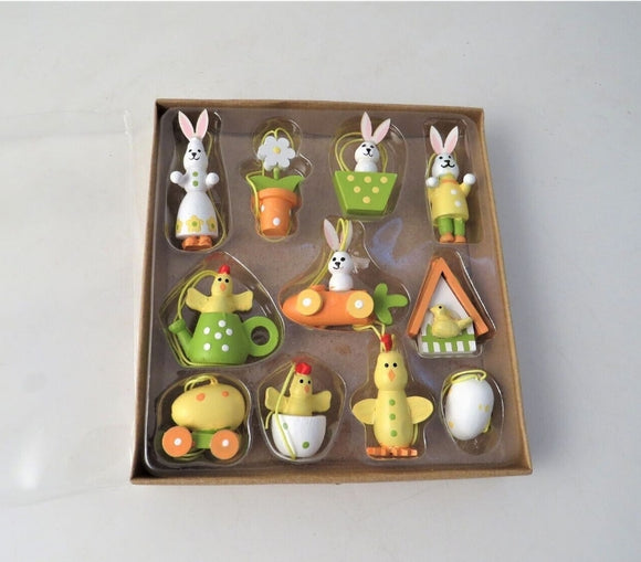 Set of 11 mini Easter tree decorations