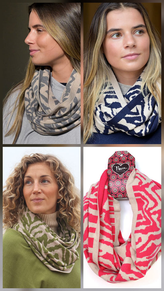 Recycled blend animal stripe Snood By POM