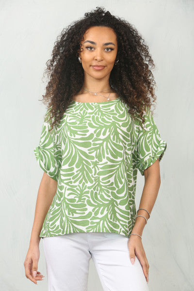Leaf Pinted Top Green