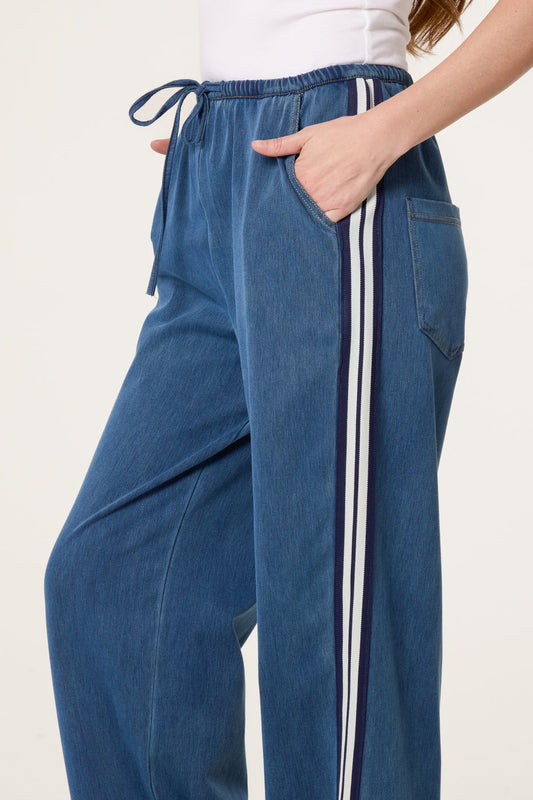 Side Stripe Denim Trousers