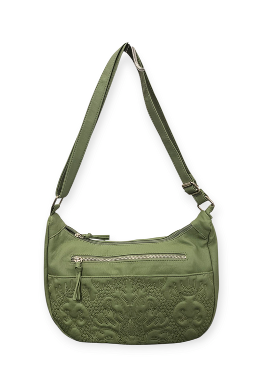 Embroidered Scoup Shoulder Bag by Bueno