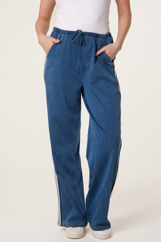Side Stripe Denim Trousers