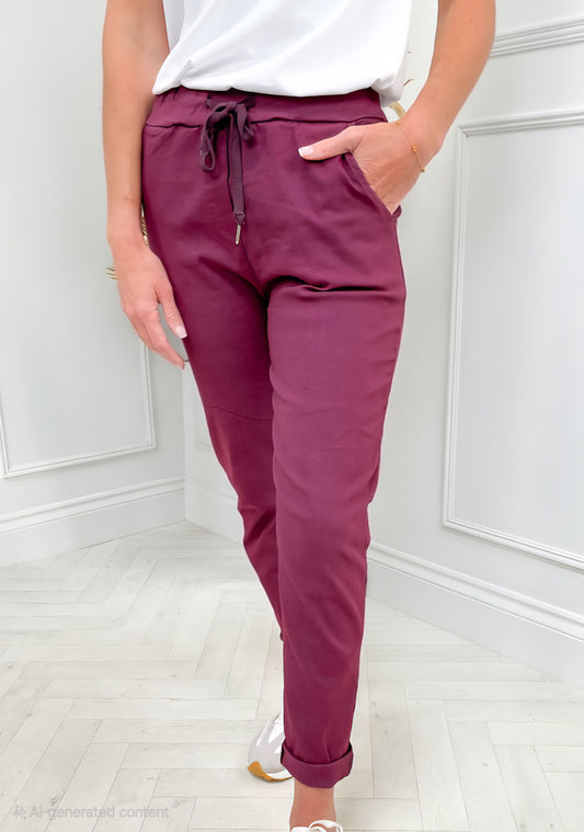 Elasticated Magic Trouser Wine