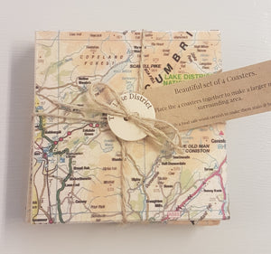 Map Lake District Coaster Set