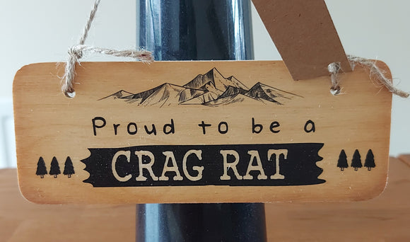 Rustic Wooden Sign Crag Rats