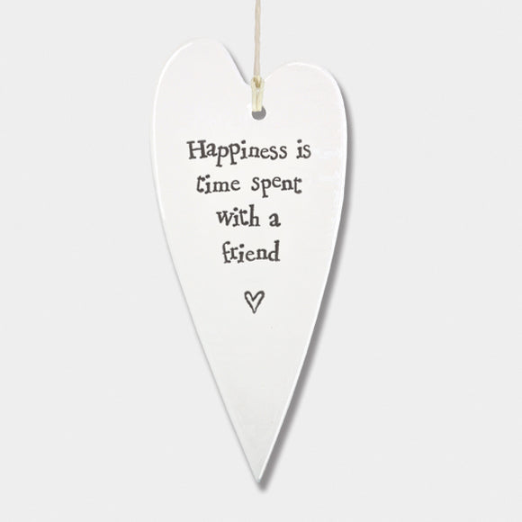 East of India Porcelain long heart-Happiness is time