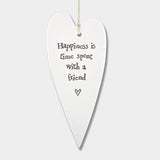 East of India Porcelain long heart-Happiness is time