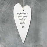 East of India Porcelain long heart-Happiness is time