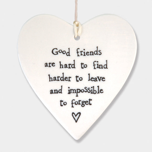East of India  Porcelain round heart-Good friends