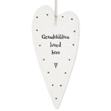 East of India Wobbly round heart sign -Grandchildren loved here