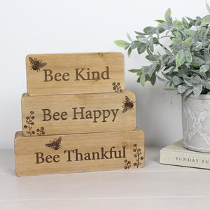 Bee Kind Wooden Block